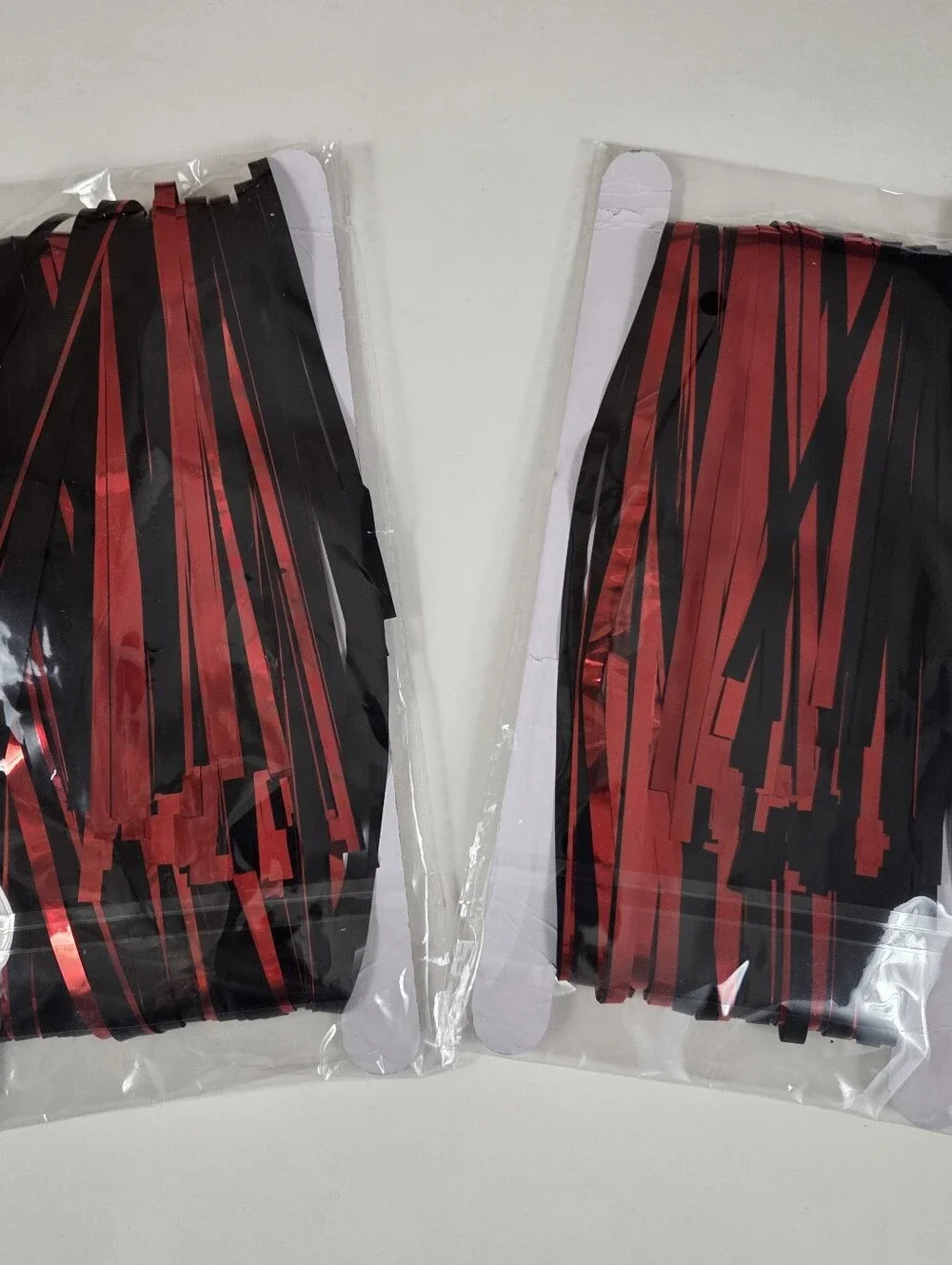 🔥4/$20 Foil Fringe Backdrop Party Streamers NEW Black/Red -2 Pack -(2ftX8.2ft)